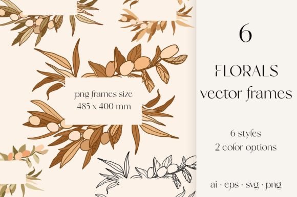 Authentic Botanical Charm: Using Vintage Olive Frame Vector Illustrations