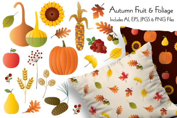 Autumn Fruit & Foliage Illustrations: Your Go-To Design Resource
