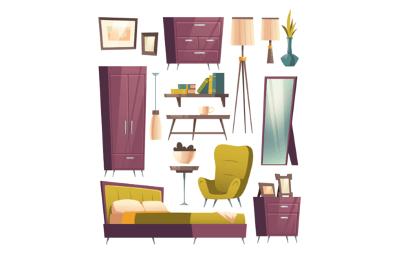Bedroom Furniture Set Cartoon Vector Illustrations: A Creative Toolkit
