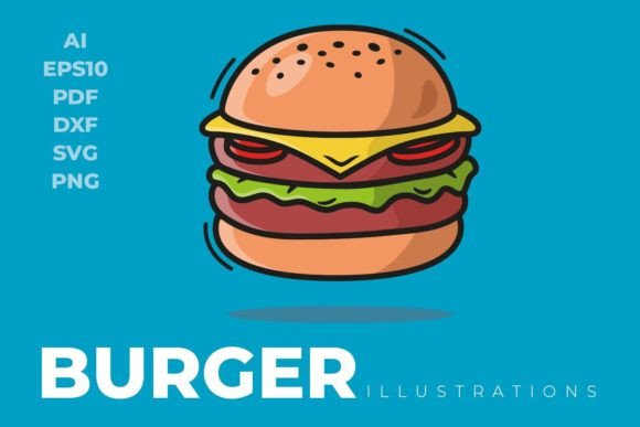 Burger Illustrations: Crisp Vector Graphics for Modern Design
