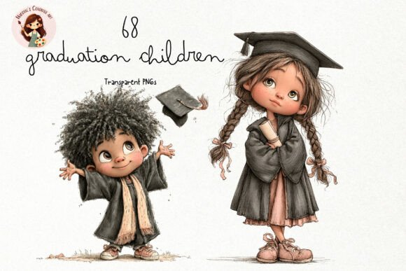Celebrate Milestones with Whimsical Graduation Children PNG