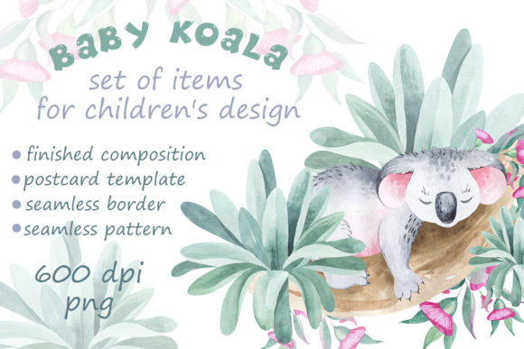 Charming Baby Koala Illustrations for Creative Projects