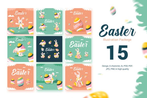 Happy Easter Day Illustrations Package: Elevate Your Spring Campaigns