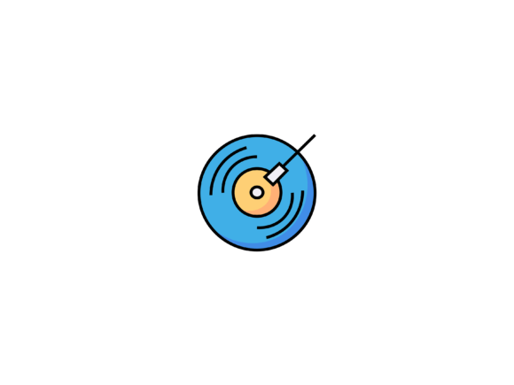Party Vinyl Record Illustrations: A Retro-Modern Design Asset