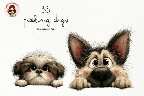 Peeking Dogs PNG Clipart: Adding Whimsy to Your Designs