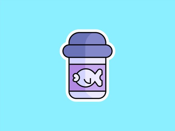 Pets Fish Food Illustrations: A Whimsical Design Asset for Every Project