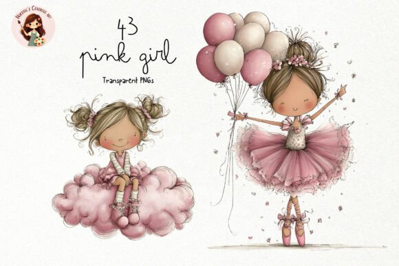 Pink Girl PNG Clipart: A Charming Asset for Creative Projects