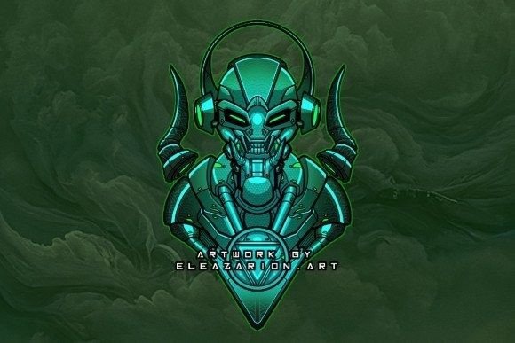 Skull Alien Bust: Steampunk Cyberpunk Fusion for Bold Designs