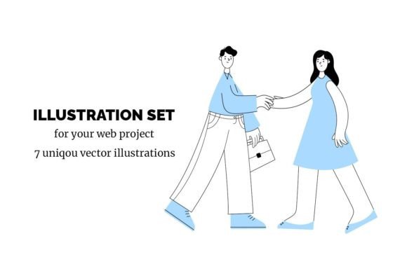 Web Illustrations Set: AI, EPS10, JPEG for Modern Projects